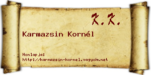 Karmazsin Kornél névjegykártya