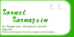 kornel karmazsin business card